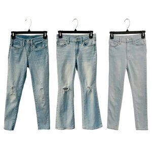 Girls Size 10 Jeans Bundle Old Navy Flare & Rockstar Jeggings 3 Pair